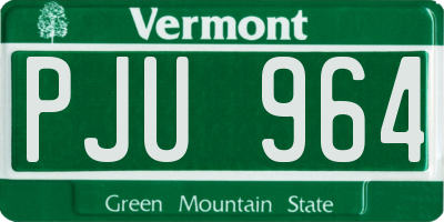 VT license plate PJU964
