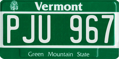 VT license plate PJU967