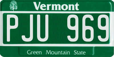 VT license plate PJU969