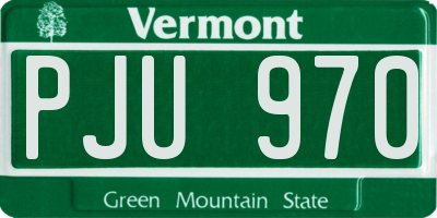 VT license plate PJU970