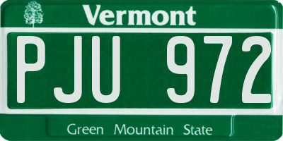 VT license plate PJU972