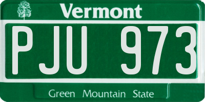 VT license plate PJU973