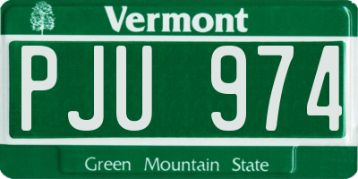 VT license plate PJU974