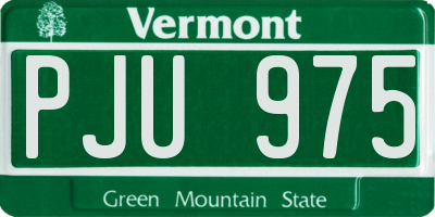 VT license plate PJU975