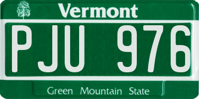 VT license plate PJU976