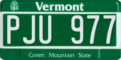 VT license plate PJU977
