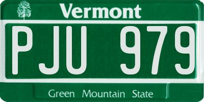 VT license plate PJU979