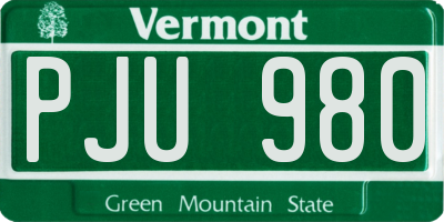 VT license plate PJU980