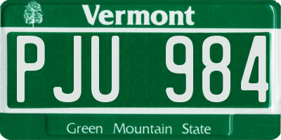 VT license plate PJU984