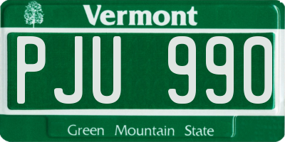 VT license plate PJU990