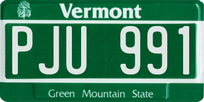 VT license plate PJU991