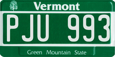 VT license plate PJU993