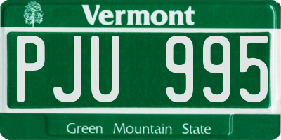 VT license plate PJU995