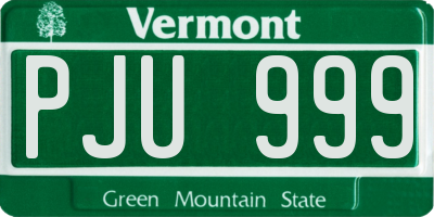 VT license plate PJU999