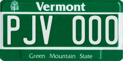 VT license plate PJV000
