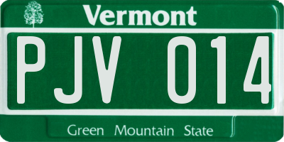 VT license plate PJV014