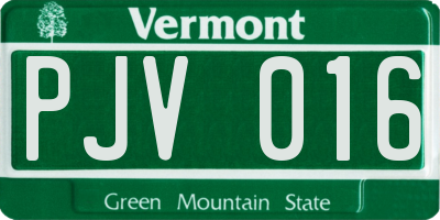 VT license plate PJV016