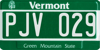 VT license plate PJV029