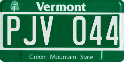 VT license plate PJV044