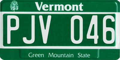 VT license plate PJV046