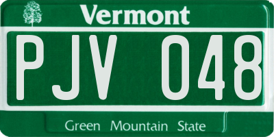 VT license plate PJV048