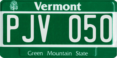 VT license plate PJV050