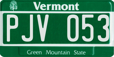 VT license plate PJV053