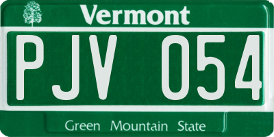 VT license plate PJV054
