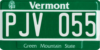 VT license plate PJV055