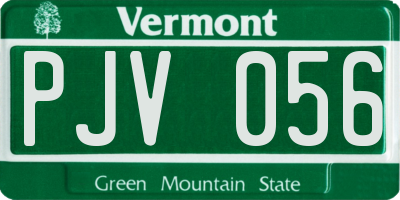 VT license plate PJV056