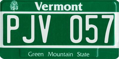 VT license plate PJV057