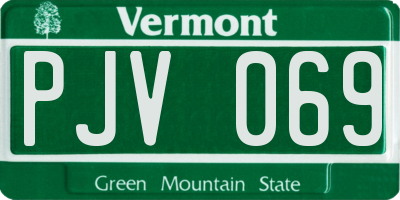 VT license plate PJV069