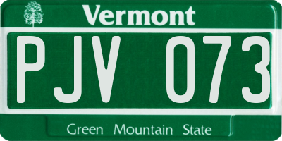 VT license plate PJV073