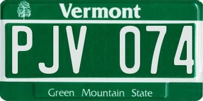 VT license plate PJV074