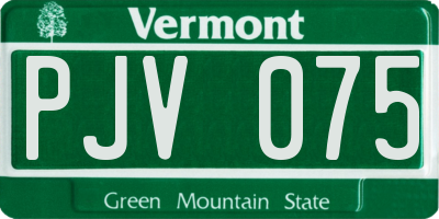 VT license plate PJV075