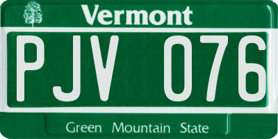 VT license plate PJV076
