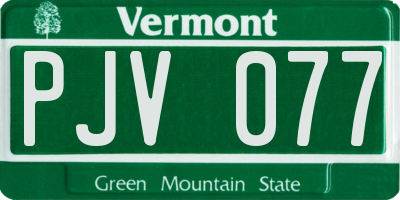 VT license plate PJV077
