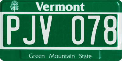 VT license plate PJV078