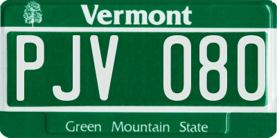 VT license plate PJV080