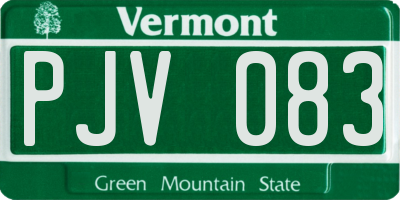 VT license plate PJV083