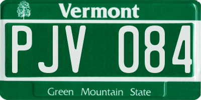 VT license plate PJV084