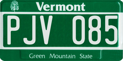 VT license plate PJV085