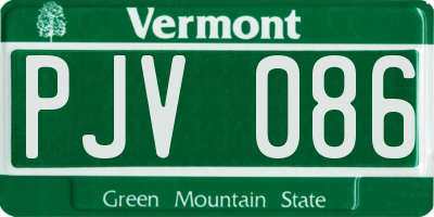 VT license plate PJV086