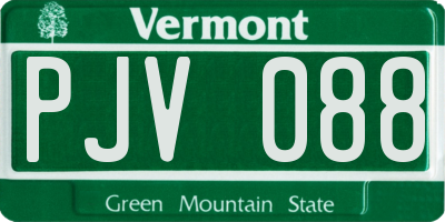 VT license plate PJV088