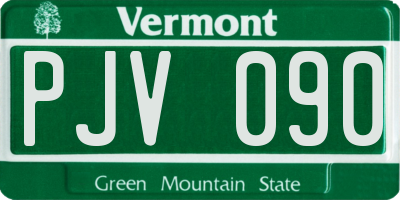 VT license plate PJV090