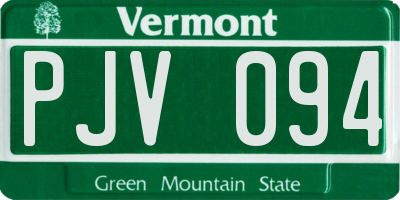 VT license plate PJV094