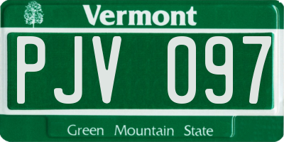 VT license plate PJV097