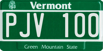 VT license plate PJV100