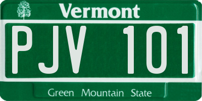 VT license plate PJV101