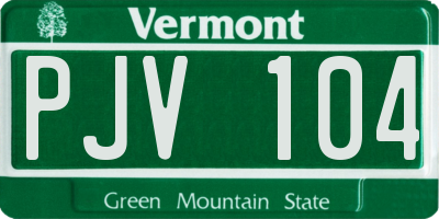 VT license plate PJV104